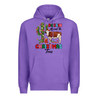 Purple rockin around the christmas tree Premium Hoodie - MaliasSmallBusiness
