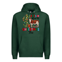 Sports Green rockin around the christmas tree Premium Hoodie - MaliasSmallBusiness