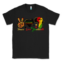 Black peace love juneteenth raised fist Classic Tee - HRA Design Shop