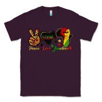 Plum peace love juneteenth raised fist Classic Tee - HRA Design Shop