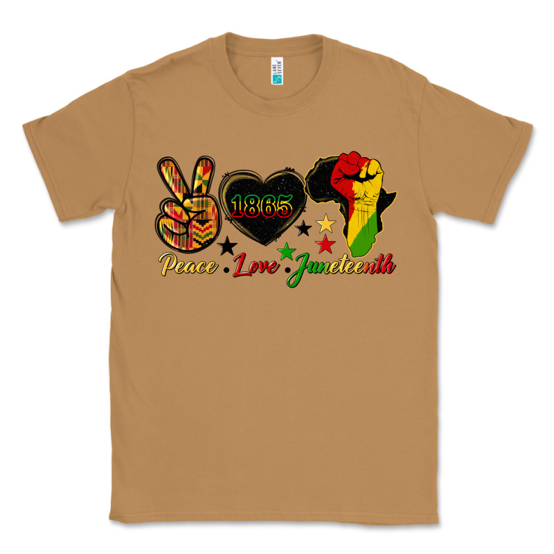 Peace Love Juneteenth Raised Fist Classic Tee by HRA Design Shop | Teevron