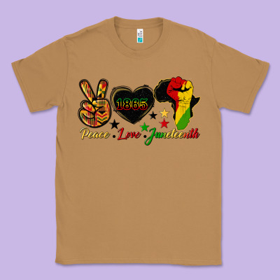 Peace Love Juneteenth Raised Fist Classic Tee Designed By Hra Design Shop