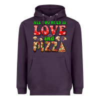 Plum all you need is love and pizza Heavyweight Hoodie - AdoDesignShop