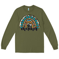 Army Green western mama rainbow Long Sleeve Tee - RanaPortraitStore