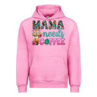 Fuchsia Pink Mama Needs Coffee Bbs Urban Hoodie - BundleAndBundleShop