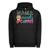 Pigment Black Mama Needs Coffee Bbs Urban Hoodie - BundleAndBundleShop