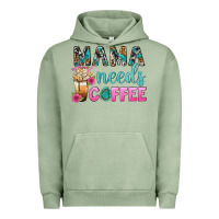 Pigment Oil Green Mama Needs Coffee Bbs Urban Hoodie - BundleAndBundleShop