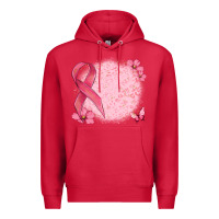 Cardinal customized breast cancer ribbon and background Premium Hoodie - MaliasSmallBusiness