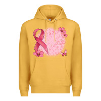 Mustard customized breast cancer ribbon and background Premium Hoodie - MaliasSmallBusiness