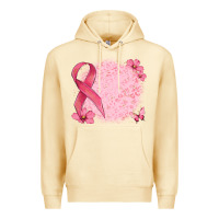 Pina Colada customized breast cancer ribbon and background Premium Hoodie - MaliasSmallBusiness