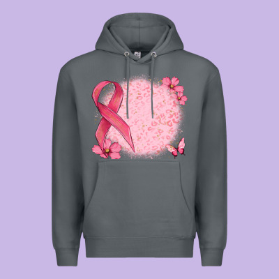 Customized Breast Cancer Ribbon And Background Premium Hoodie Designed By Maliassmallbusiness