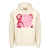 Sandshell customized breast cancer ribbon and background Premium Hoodie - MaliasSmallBusiness