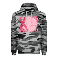 Slate Camo customized breast cancer ribbon and background Premium Hoodie - MaliasSmallBusiness
