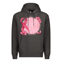 Smoke customized breast cancer ribbon and background Premium Hoodie - MaliasSmallBusiness