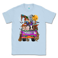 Dusty Blue Hallloween Farm animals Truck Classic Tee - CowhideDigitalArt