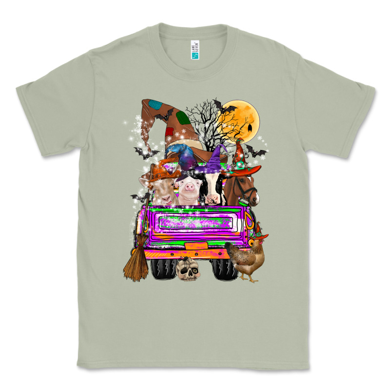 Hallloween Farm Animals Truck Classic Tee by CowhideDigitalArt | Teevron