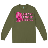 Army Green Breast Cancer Awareness with Coffee Cup Long Sleeve Tee - texasbilliewilder