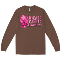 Chestnut Breast Cancer Awareness with Coffee Cup Long Sleeve Tee - texasbilliewilder