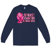 Navy Breast Cancer Awareness with Coffee Cup Long Sleeve Tee - texasbilliewilder