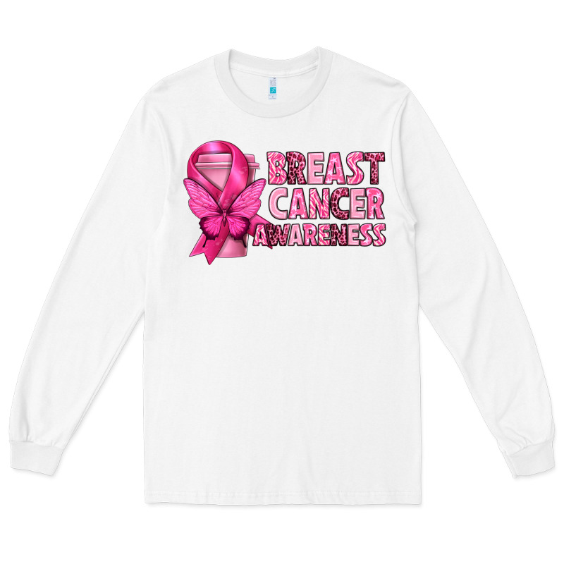 Breast Cancer Awareness With Coffee Cup Long Sleeve Tee by texasbilliewilder | Teevron