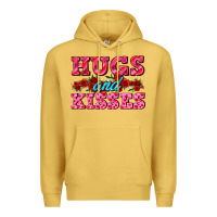 Antique Gold hugs and kisses valentines Premium Hoodie - AdoDesignShop