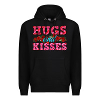Black hugs and kisses valentines Premium Hoodie - AdoDesignShop