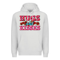 Dove Grey hugs and kisses valentines Premium Hoodie - AdoDesignShop