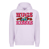 Lilac hugs and kisses valentines Premium Hoodie - AdoDesignShop