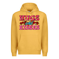 Mustard hugs and kisses valentines Premium Hoodie - AdoDesignShop