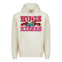 Oatmeal Heather hugs and kisses valentines Premium Hoodie - AdoDesignShop