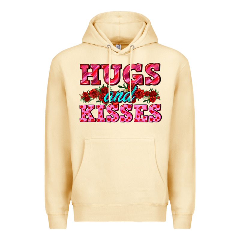 Hugs And Kisses Valentines Premium Hoodie by AdoDesignShop | Teevron