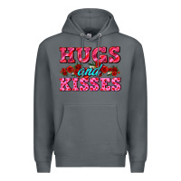 Rock hugs and kisses valentines Premium Hoodie - AdoDesignShop