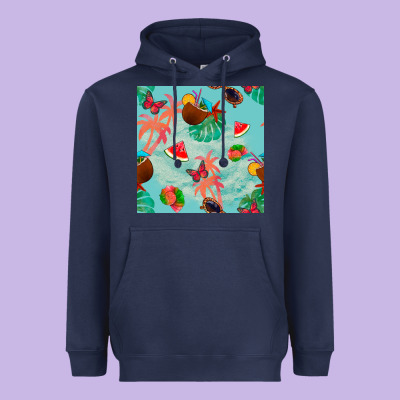 Summer Vibes Seamless Pattern Heavyweight Hoodie Designed By Bundleandbundleshop