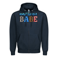 Navy american babe Zipper Hoodie - HRA Design Shop