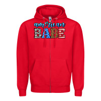 Red american babe Zipper Hoodie - HRA Design Shop