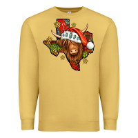 Antique Gold Shaggy cow Texas Christmas Premium Sweatshirt - Jasminsmagicworld