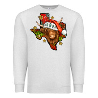 Oatmeal Heather Shaggy cow Texas Christmas Premium Sweatshirt - Jasminsmagicworld