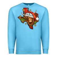 Ocean Blue Shaggy cow Texas Christmas Premium Sweatshirt - Jasminsmagicworld