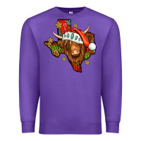 Purple Shaggy cow Texas Christmas Premium Sweatshirt - Jasminsmagicworld