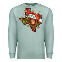 Seafoam Shaggy cow Texas Christmas Premium Sweatshirt - Jasminsmagicworld