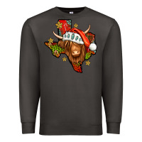 Smoke Shaggy cow Texas Christmas Premium Sweatshirt - Jasminsmagicworld