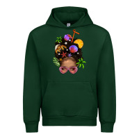 Forest Green Beach Hair Afro Messy Bun Bbs Urban Hoodie - BundleAndBundleShop