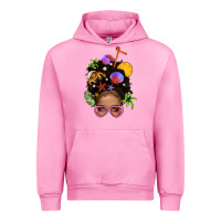 Fuchsia Pink Beach Hair Afro Messy Bun Bbs Urban Hoodie - BundleAndBundleShop