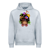Heather Grey Beach Hair Afro Messy Bun Bbs Urban Hoodie - BundleAndBundleShop