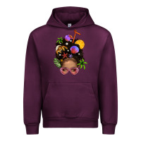 Mauve Wine Beach Hair Afro Messy Bun Bbs Urban Hoodie - BundleAndBundleShop