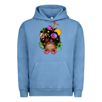 Pigment Pebble Blue Beach Hair Afro Messy Bun Bbs Urban Hoodie - BundleAndBundleShop