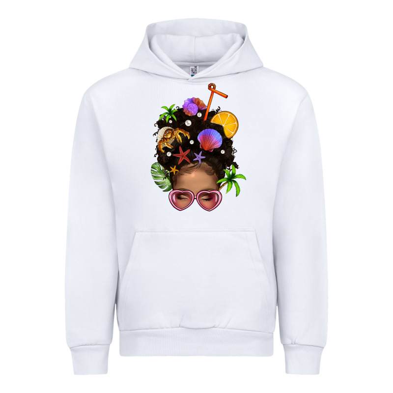 Beach Hair Afro Messy Bun Bbs Urban Hoodie by BundleAndBundleShop | Teevron