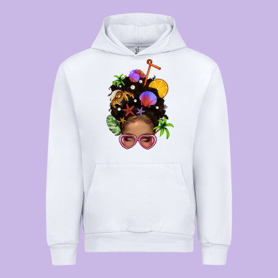 Beach Hair Afro Messy Bun Bbs Urban Hoodie Designed By Bundleandbundleshop