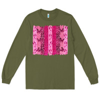 Army Green Breast Cancer Brushstrokes Long Sleeve Tee - texasbilliewilder