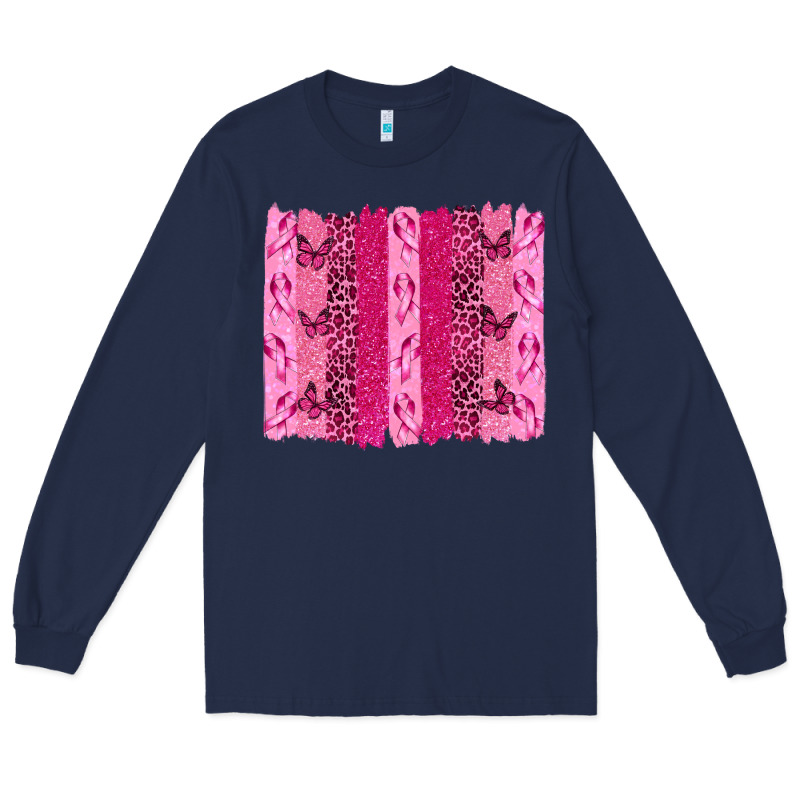 Breast Cancer Brushstrokes Long Sleeve Tee by texasbilliewilder | Teevron